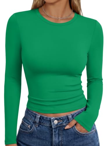 Image of Trendy Queen Womens Long Sleeve T Shirts Fall Fashion Basic Y2K Tops 2026