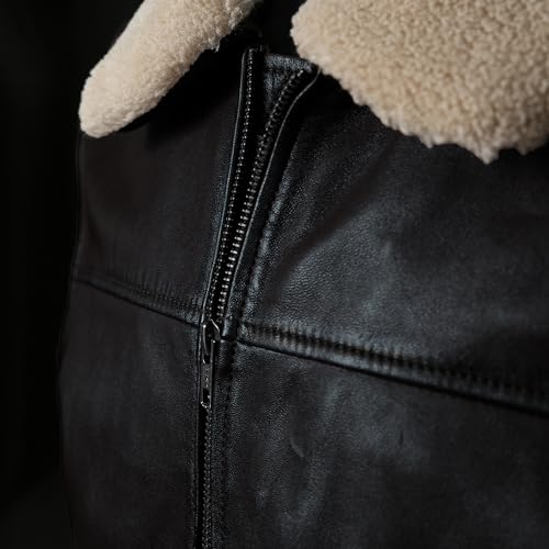 STREGA Black Leather Bomber Jacket