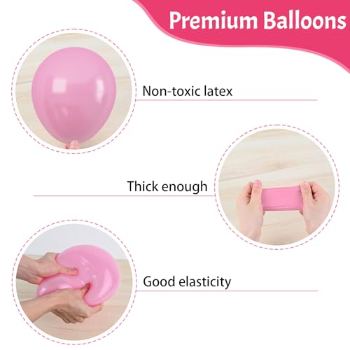 Image of Pink Rose Gold Balloons - 60pcs 12inch Confetti Helium Latex Balloons for Arch Birthday Decorations Bridal Shower Wedding Bachelorette