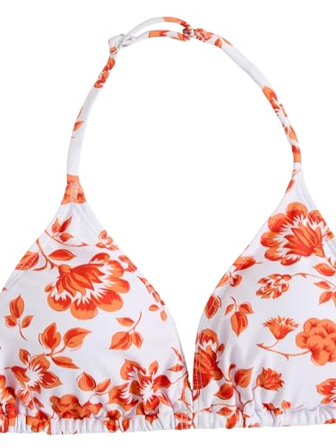 Image of Milumia Girl's 3 Piece Bikni Set Ditsy Floral Halter Swimsuit with Cover Up Skirts