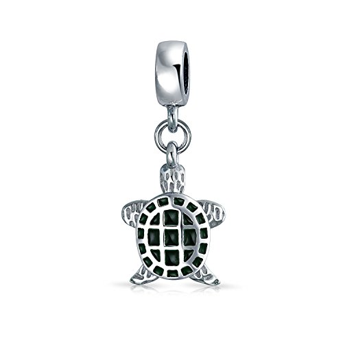 Colgantes de tortuga de mar azul plata 925 joyas marinas amuletos pulsera europea mujer