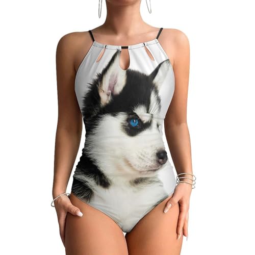 Maillots de bain une pièce gainant et monokini beachwear au motif husky