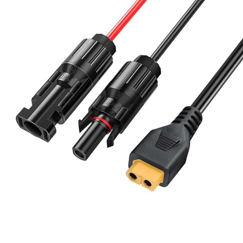 Solar Charge Cable Solar Connector to XT60 Adapter Connector Connect Solar Panel for Portable Power Station Solar Generator for Lipo Battery Pack EF DELTA River Bluetti Portable Power Station 5.9ft