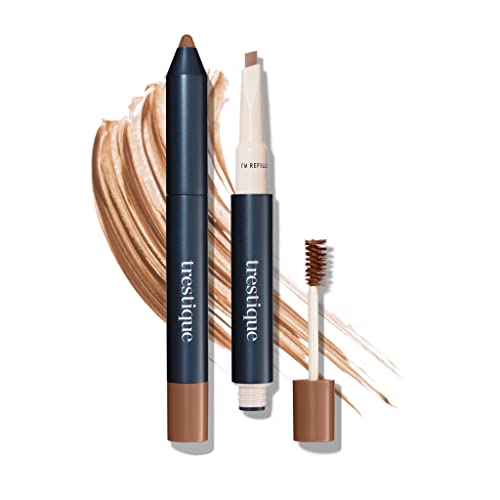 Trestique Brow Pencil And Gel, Refillable Eye Brow Pencil With Built-In Brow Gel, Clean Beauty Eyebrow Pencil And Brow Gel, Sustainable 2-In-1 Brow Pencil And Brow Gel #TOP14