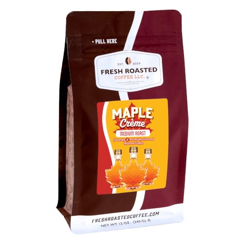 Image of Fresh Roasted Coffee, Maple Creme Flavored Whole Bean Coffee, Medium Roast, Kosher, 12 oz