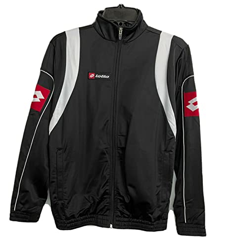 Lotto Italian Olimpia Sport Design Boys Black Athletic Track Jacket Youth Large