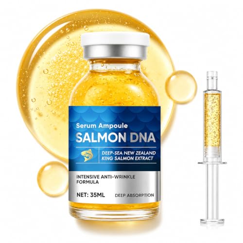Salmon DNA PDRN Serum Microneedling Anti-Aging Ampoule Serum with Hyaluronic Acid Wrinkle Reduction & Deep Moisturizing for Face Suitable for All Skin Types 1.23 Fl.Oz