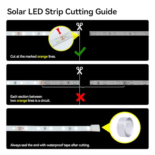 Tira de Luz LED Solar Exterior 6000K Blanca 32.8FT miniatura 7