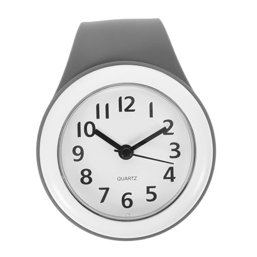 HOMOCONO 1pc Wall Clock for Bathroom Mute Cup Clock Numbers Easy to Read Shower for Use