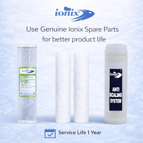 Image of IONIX Water Purifier Service Kit for Treo Tank Filtration System, Water Softener, 1 Year Replacement Filter Cartridge Set for Treo Tank Filtration System - Activated Carbon (Pack of 1)