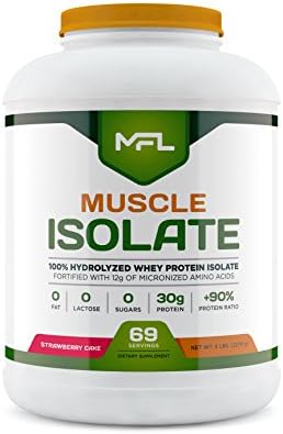 MFL 100% Isolate Protein l 30g of Protein l 12g Amino Acids l Keto Friendly l Low Carbs l 5 lbs. (Strawberry Cream) MFL 100% Isolate Protein l 30g of Protein l 12g Amino Acids l Keto Friendly l Low Carbs l 5 lbs. (Strawberry Cream)