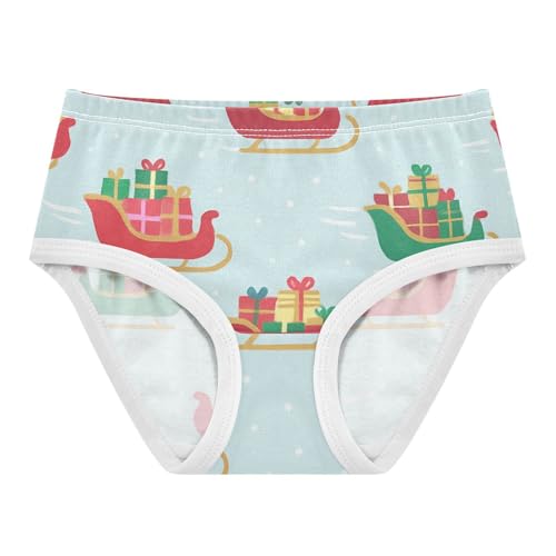 Girls' Underwear Breathable Material Organic Underwear for Girls Sleighs in Sizes 2T,3T, 4T, 5T, 6Y and 8Y