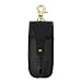 Beautyflier Clip-on Chapstick Sleeves, Soft Leather Keychain Lipstick Holder Chapstick Pouch Lip Balm Holder Travel Accessories (Flip Black)