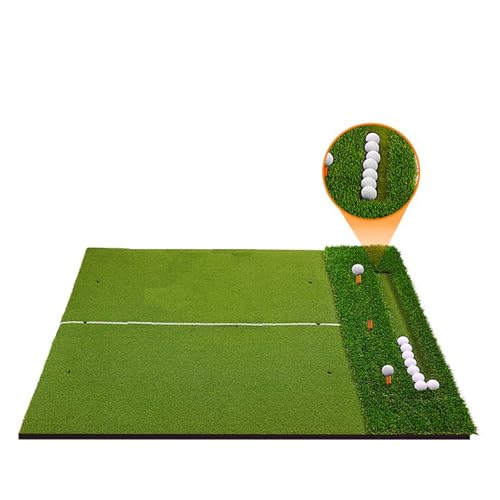 KQUIXOTIC 5x4ft Golf Hitting Mat with Ball Tray, Alignment & Angle of Approach Aid, Golf Mat Practice Outdoor & Indoor, Driving Chipping Putting in Backyard Garage Basement, Gift for Men Dad Golfer