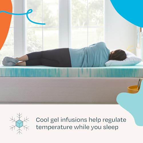 Linenspa 4 Inch Swirl Gel Memory Foam Mattress Topper, Twin Size – Cooling Gel Infused, Ventilation Holes – Pressure Relieving Bed Topper – CertiPUR Certified by Linenspa - Image 2