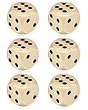 DAFNE Ensemble de 6 dés en bois, 25 mm, grands dés, blocs de dés...
