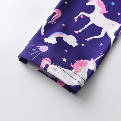 VIKITA Girls Stretch Leggings Shiny Scales Printed Tight Pants Fancy Colored for Birthday Party Halloween 2-12 Years3