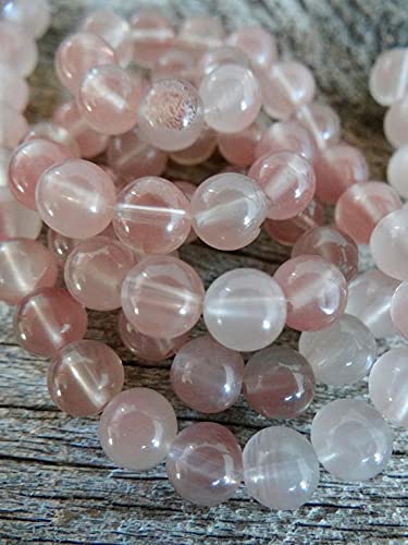 Pierre de soleil d'Oregon rose perle ronde 6mm pour création de bijoux uniques