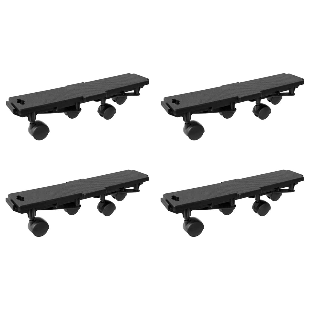 Transportroller 4er Set Möbelroller mit 4 Rollen Polypropylen 170 kg belastbar Schwarz