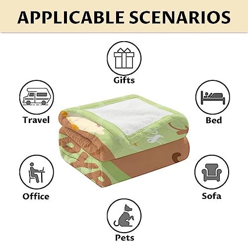 Blanket for Girls - 50"x60" Cute Throw Gifts - Green Soft Fuzzy Blankets for Bed, Couch & Living Room