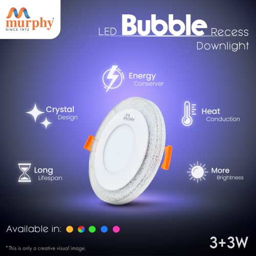 Image of Murphy 6 Watt (3+3W) Round Double Colour Led Conceal Panel Light, Ceiling Light with 2 Year Warranty(Multi Color+CW,Pack of 2)