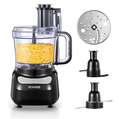 FOHERE Robot de Cuisine 2,1 L, Double Goulotte...