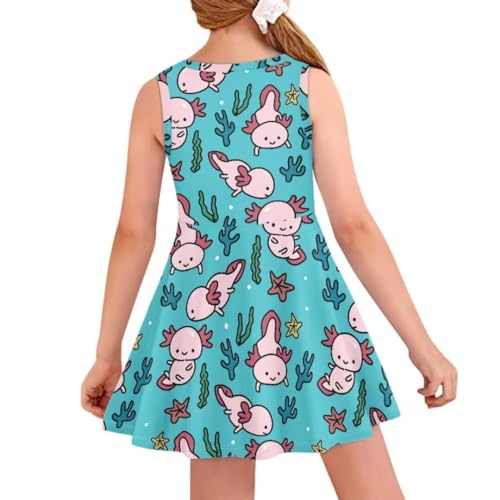 Girls Princess Dress Print A-line Swing Flared Casual Party Dress2