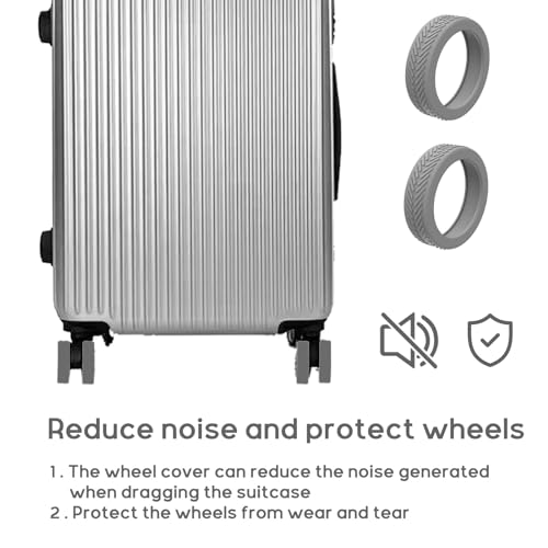 Luggage Wheel Covers, 8pcs Suitcase Wheel Cover, Silicone Luggage Wheel Protective Cover, Luggage Spinner Wheel Covers for Most 8 Caster Luggage Accessories2