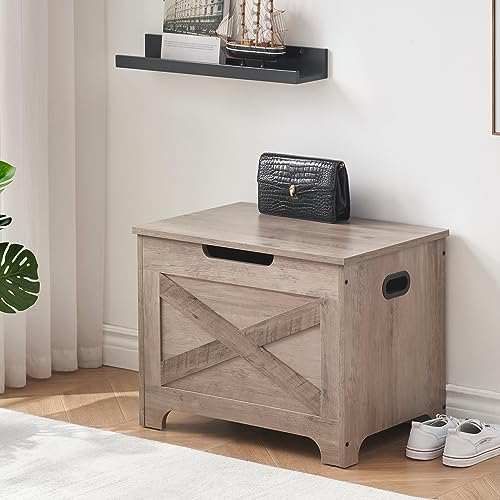 GAOMON Storage Chest, Lift Top Storage Trunk with Safety Hinge, Barn Style Organizer, Wooden Entryway Bench, Large Storage Chest for Entryway, Bedroom, Living Room