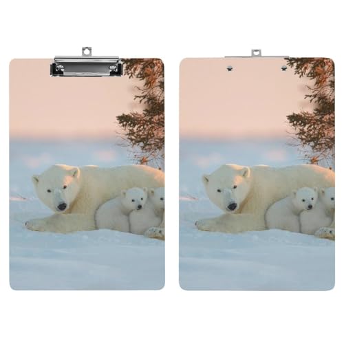 Planchettes à pince A4 Ours Winter pour bureau et classe - 7