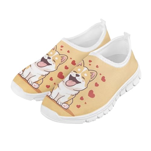 Corgi Shoes for Kids Slip on Shoes for Girls Size 11 Toddler Girls Sneakers Clouds School Tennis Shoes for Girls Corgi Lover Gym Sneakers for Jogging Traveling,Size 322