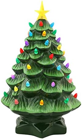 Mr. Christmas Nostalgic Ceramic Christmas Tree with LED Lights In...