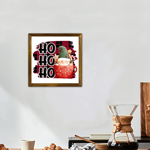 Panneau de Noel en bois Hohoho suspendre mur retro