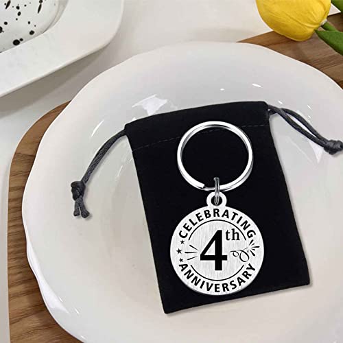 Mataly 4Th Anniversary Keychain Gift For Men Women, Happy 4 Year Anniversary Keychain Decorations #TOP5
