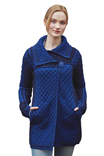 Aran Crafts Women's Irish Cable Knit One Button...
