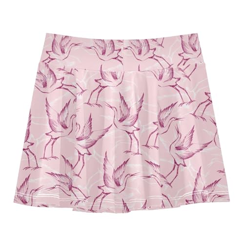 Girls Skorts High Waist Athletic Skirts with Shorts Crane Pink Stretchy Teens Performance Tennis3