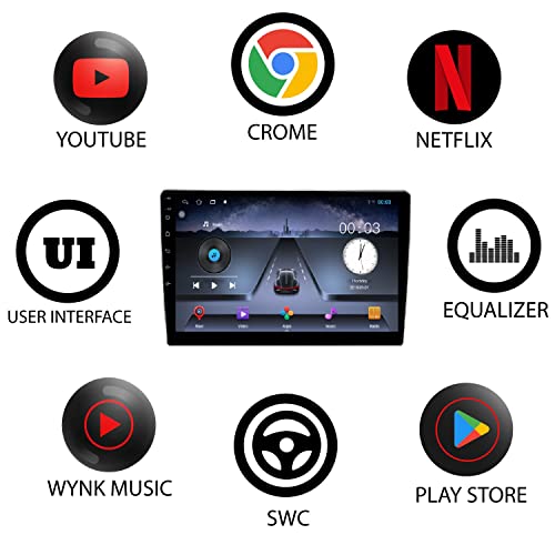 Image of AUTO SNAP 9 Inches 22cm Touch Screen Android 12 Gorilla Glass IPS Display Car Stereo with 2GB RAM /16 GB ROM GPS /Wi-Fi /Navigation /Steering Wheel Controls Mirror Link Compatible for Tata Hexa