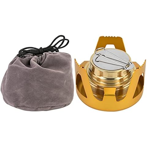 Spirituskocher Camping, Tragbare Mini Alkohol Brenner Kocher Camping Herd Backpacking Campingkocher Cover