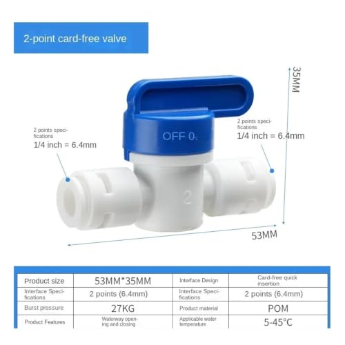 Robinet d'arrêt Quick-Fitting 1/4 pour purificateur d'eau cuisine - 3