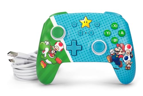 Manette sans fil améliorée PowerA pour Nintendo Switch, modèle OLED et Switch Lite, accessoire de jeu, manette de jeu, manette gaming, manette Bluetooth, sous licence officielle- Mario: Super Star