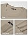 JMIERR Men's Clothing Long Sleeve Casual Crewneck Ribbed Stripes Slim Fit Pullover T Shirts Undershirt with Pocket, S, Parchment