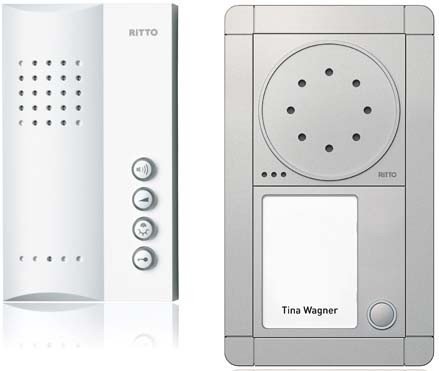 Ritto RGE1891320 Portier Audio Set Freisprechstelle 1 WE, Silber/weiß,inkl 50 +Punkte