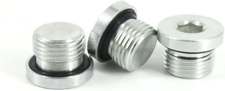 2pcs SAE7/16 allen flange set screw pipe plug male bolt full thread pitch internal hexagon socket drive galvanized fasteners