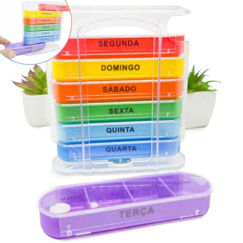 Gen?rico Porta Rem?dio Comprimido C?psulas Smart Medicamento Estojo Caixa Organizadora Separador 4 Compartimentos