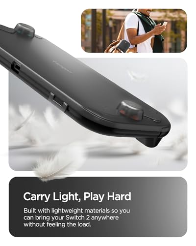 Image of Spigen Thin Fit 360 for Switch 2 Dock Compatible Transparent Case - Black | Detatchable Joy-Con, Dock Compatible Transparent Cover Compatible with Nintendo Switch 2