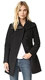Soia & Kyo Women's Jana Diagonal Wool Coat, Black, Medium