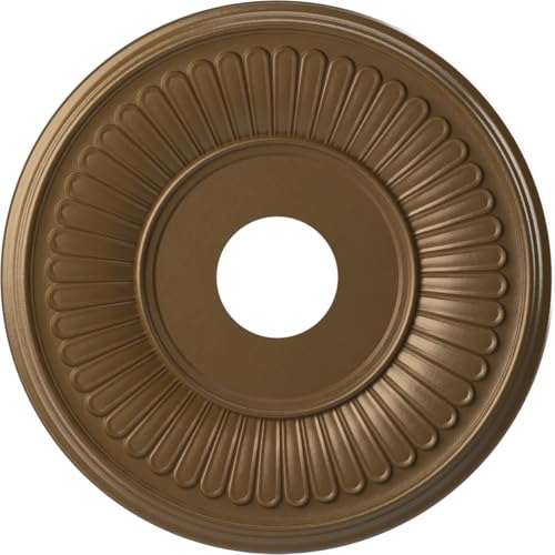 Image of Ekena Millwork CMP16BECCB Berkshire Thermoformed PVC Ceiling Medallion (Fits Canopies up to 7 inch), 16 inchOD x 3 1 /2 inchID x 1 inchP, Metallic Champagne Bronze