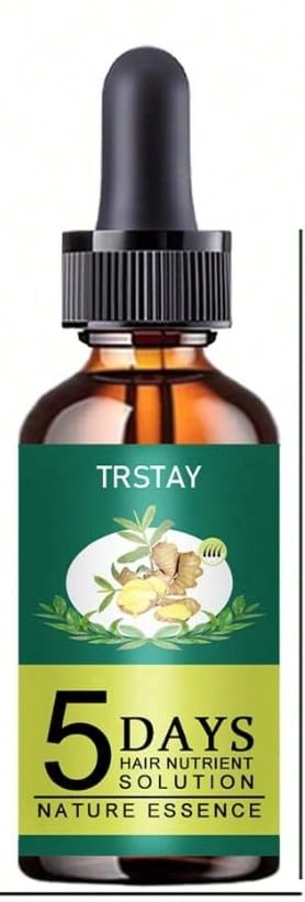 TRSTAY Hair Essence Oil 5 Natural Ginger Hair Oil Anti Hair Loss Prevention Baldness Treatment Quick Nourishing Scalp Hair Care (50ml)
