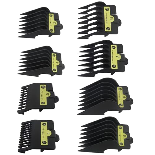 8pcs Clipper Guards for BBlissPRO Barberology FX870 FX880 FX825 FX673 Clippers,Trimmer Replacement Guards for BBliss Clippers,Black