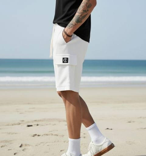 Image of INDICLUB Men's Athletic Performance Shorts,Casual Everyday Wear, Comfortable Drawstring Style